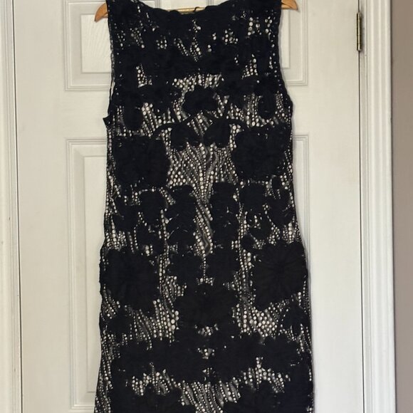 Black & White Floral Cocktail Dress by Carre Noir (Size 16) - Picture 2 of 5